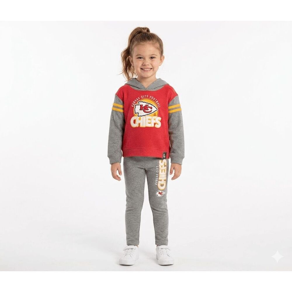 Kansas City Chiefs Kids  Long Sleeve Hoodie Top and Leggings Two-Piece Set M 5/6